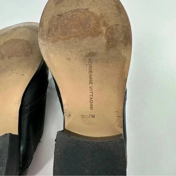Adrienne Vittadini Biome flats size 7 black faux leather spectator oxfords - Picture 11 of 15